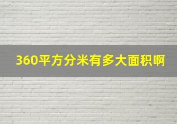 360平方分米有多大面积啊