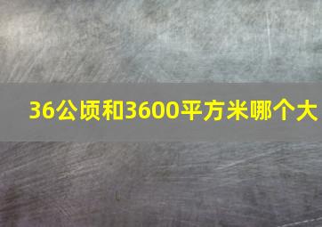 36公顷和3600平方米哪个大