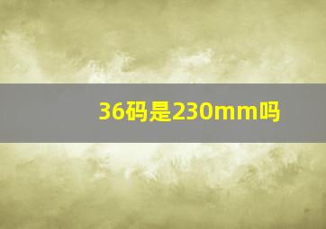 36码是230mm吗