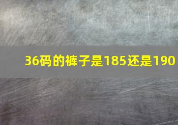 36码的裤子是185还是190