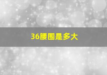 36腰围是多大