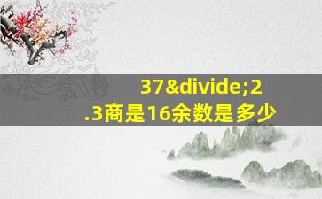 37÷2.3商是16余数是多少