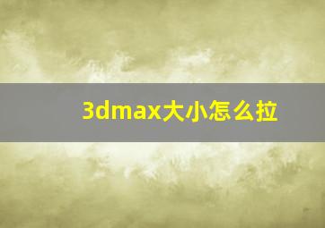 3dmax大小怎么拉