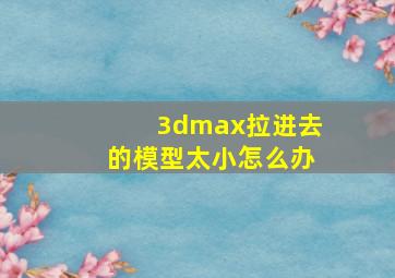 3dmax拉进去的模型太小怎么办