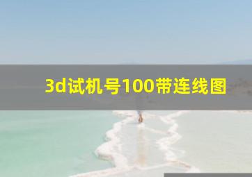 3d试机号100带连线图