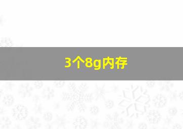 3个8g内存