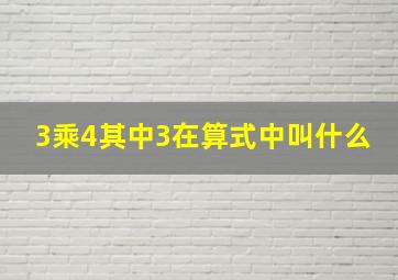 3乘4其中3在算式中叫什么