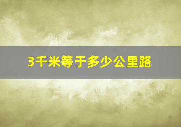 3千米等于多少公里路