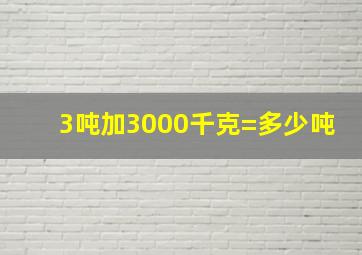 3吨加3000千克=多少吨