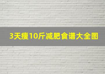 3天瘦10斤减肥食谱大全图