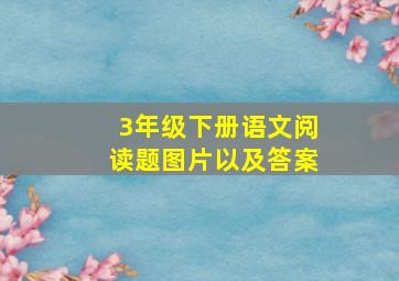 3年级下册语文阅读题图片以及答案