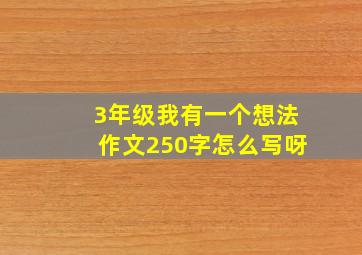 3年级我有一个想法作文250字怎么写呀