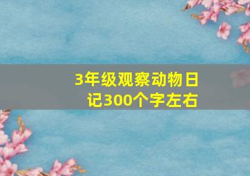 3年级观察动物日记300个字左右