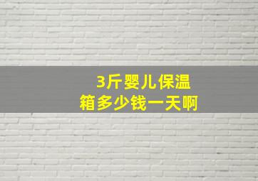 3斤婴儿保温箱多少钱一天啊