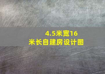 4.5米宽16米长自建房设计图