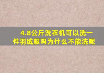 4.8公斤洗衣机可以洗一件羽绒服吗为什么不能洗呢