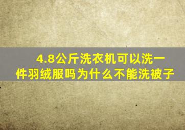 4.8公斤洗衣机可以洗一件羽绒服吗为什么不能洗被子