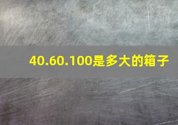 40.60.100是多大的箱子