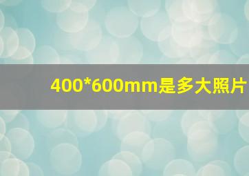 400*600mm是多大照片