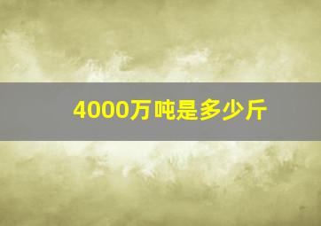 4000万吨是多少斤