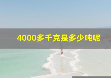 4000多千克是多少吨呢