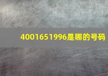 4001651996是哪的号码