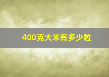 400克大米有多少粒