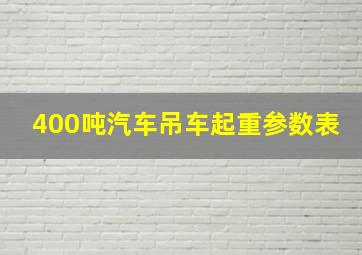 400吨汽车吊车起重参数表