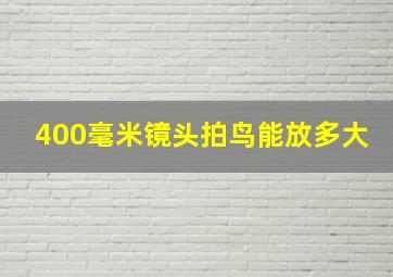 400毫米镜头拍鸟能放多大