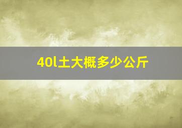 40l土大概多少公斤