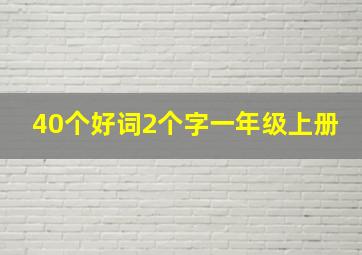 40个好词2个字一年级上册