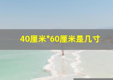 40厘米*60厘米是几寸