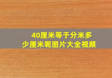 40厘米等于分米多少厘米呢图片大全视频