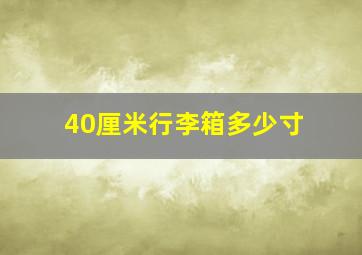 40厘米行李箱多少寸