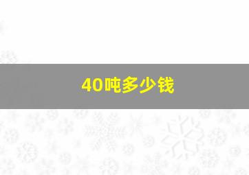 40吨多少钱