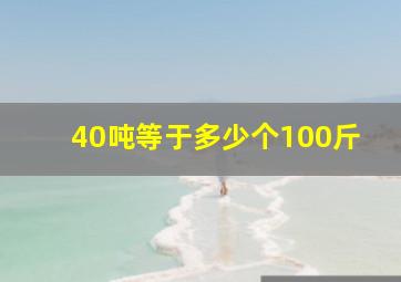 40吨等于多少个100斤