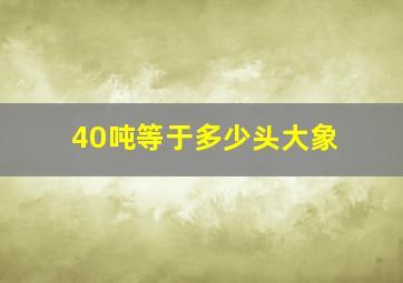 40吨等于多少头大象