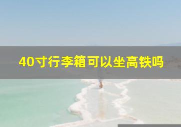 40寸行李箱可以坐高铁吗