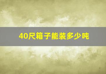 40尺箱子能装多少吨