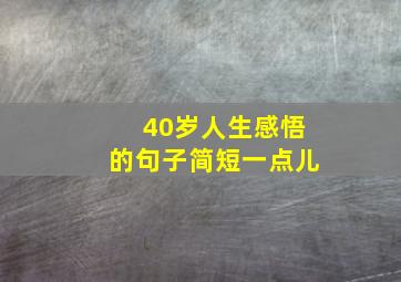 40岁人生感悟的句子简短一点儿