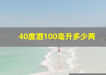 40度酒100毫升多少两