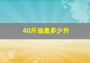 40斤油是多少升