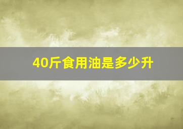 40斤食用油是多少升