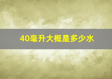 40毫升大概是多少水