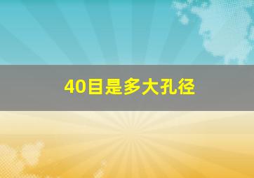 40目是多大孔径