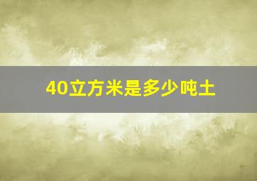 40立方米是多少吨土