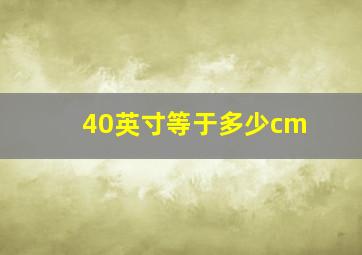 40英寸等于多少cm