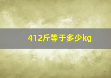 412斤等于多少kg