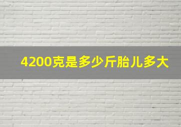 4200克是多少斤胎儿多大