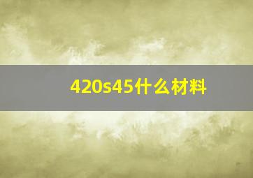 420s45什么材料